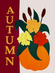 Autumn Flag on Burgundy - 3 x 4.5 ft