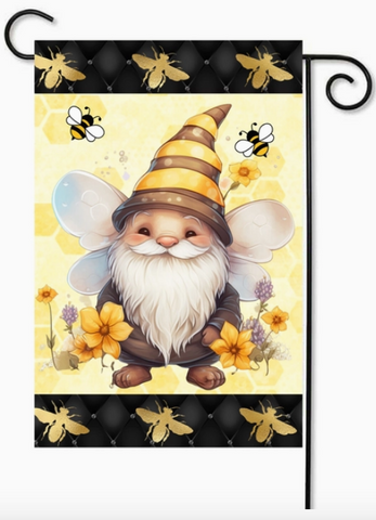 Bee Gnome - double-sided - 12 x 18 in