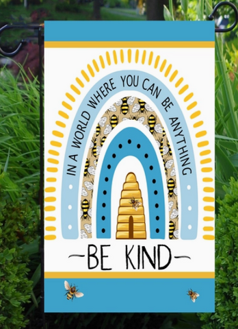 Bee Kind Flag - double--sided - 12 x 18 in
