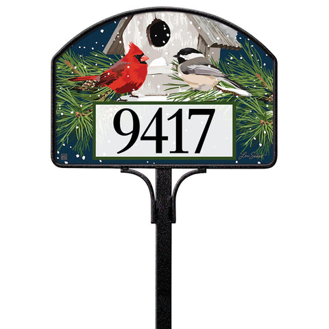 Birdhouse in Winter YardDesign® - 14 x 10 in