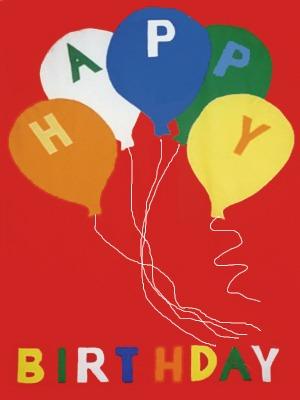 Happy Birthday Balloons Flag - (chooose colors) - 28 x 40 in