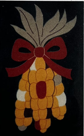 Indian Corn Flag on Black - 12 x 18 in