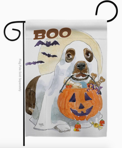 Boo Doggie Flag - double-sided - 13 x 18.5 in