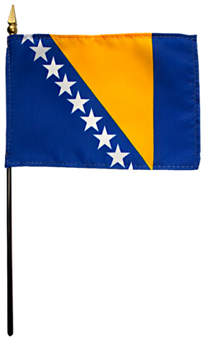 Bosnia-Herzegovina Stick Flag - 4 x 6 in (bases sold separately)