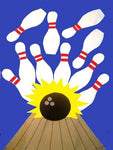 Bowling Flag on Royal- 3 x 4.5 ft