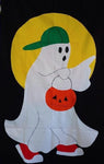 Boy Ghost w/ moon Flag on Black- 3 x 4.5 ft