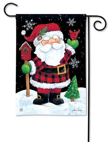 Buffalo Check Santa BreezeArt® Flag - 12.5 x 18 in