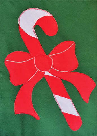 Candy Cane Flag on Hunter - 12 x 18 in