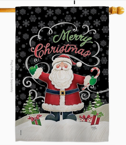 Candy Cane Santa Flag - double-sided - 28 x 40 in