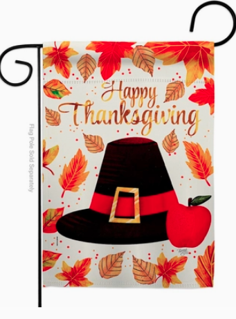 Capotain Thanksgiving Flag - double-sided - 13 x 18.5 in