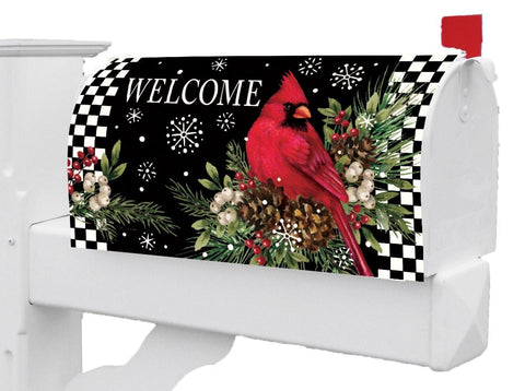 Cardinal Pine Cones - Mailbox Cover