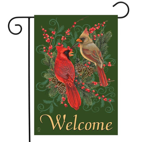 Cardinals and Pine Winter Flag - 12.5 x 18 in - arrives approx 1/17