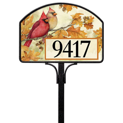Cardinals in Fall Oak YardDesign® - 14 x 10 in