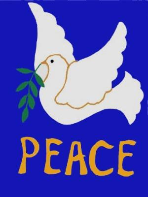 Peace Dove Flag on Royal - 3 x 4.5 ft