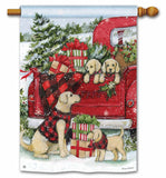 Christmas Puppies BreezeArt® Flag - 28 x 40 in