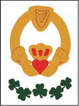 Claddagh II Flag on White- 3 x 4.5 ft