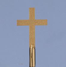 Classic Church Cross - Gold Color Finish - 8 in