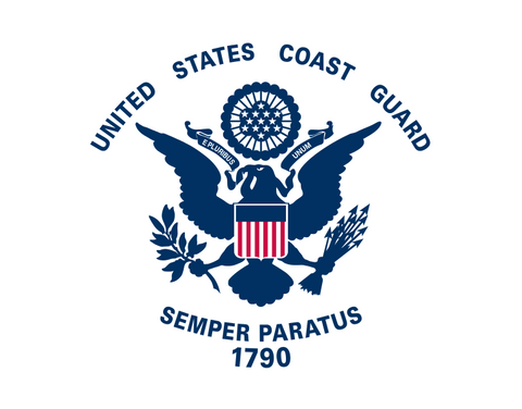 Coast Guard Stick Flag - Polycotton - 12 x 18 in