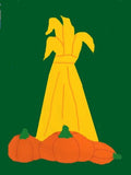Cornstalk & Pumpkins Flag on Hunter - 12 x 18 in