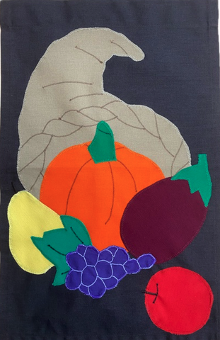 Cornucopia Flag on Brown - 12 x 18 in