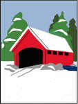 Covered Bridge Flag on Lt Blue - 3 x 4.5 ft