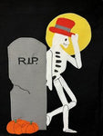 Dem Bones Flag on Black- 12 x 18 in