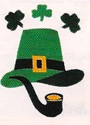 Shamrock Hat Flag on Off White - 12 x 18 in