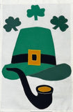 Shamrock Hat Flag on Off White - 12 x 18 in