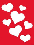 Falling Hearts Flag on Red - 3 x 4.5 ft