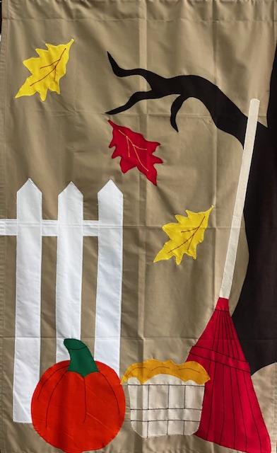 Falling Leaves Flag on Khaki - 3 x 4.5 ft