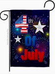 Fireworks July 4th Flag - double-sided - 13 x 18.5 in