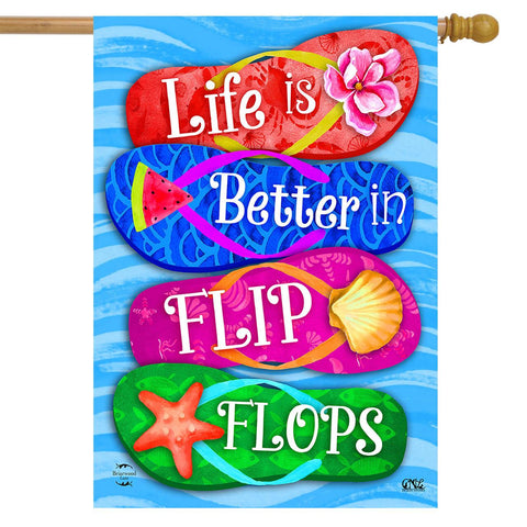 Better in Flip Flops Flag - 28 x 40 in