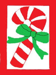 Framed Candy Cane Flag on Red/ White - 3 x 4.5 ft