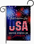 Freedom USA 4th July Flag - double-sided - 13 x 18.5 in