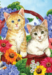 Garden Kitties Flag - 12 x 18 in - double-sided