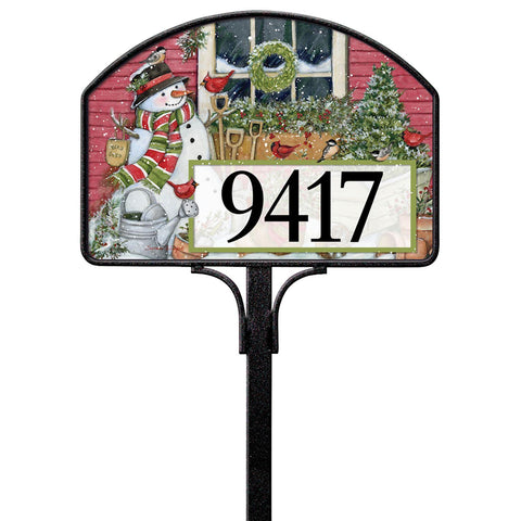Garden Snowman YardDesign® - 14 x 10 in