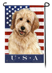 Goldendoodle True Blue Flag- 12 x 17 inch Double-sided Poly