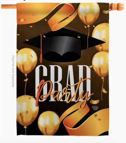 Grad Party Gold - double-sided - 28 x 40 in