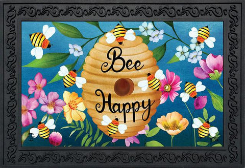 Happy Beehive Mat - 18 x 30 in