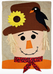 Happy Scarecrow Burlap Flag - double-sided - 13 x 18.5 in