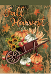 Fall Harvest Wheelbarrow Flag - 12 x 18 in Double-sided