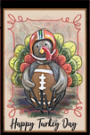 Happy Turkey Day Flag - 12 x 18 in double-sided