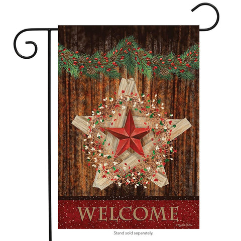 Holiday Barnstar Berries Flag - 12.5 x 18 in