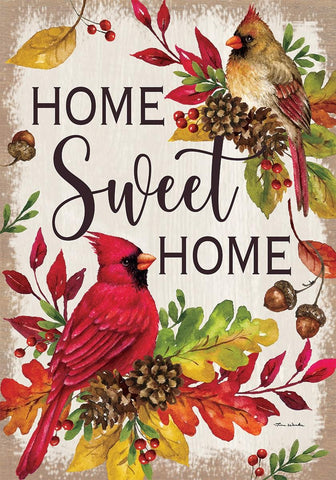 Home Sweet Cardinals Flag - 12 x 18 in - double-sided