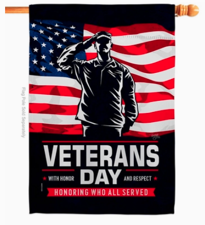 Honor our Veterans Flag - double-sided - 28 x 40 in