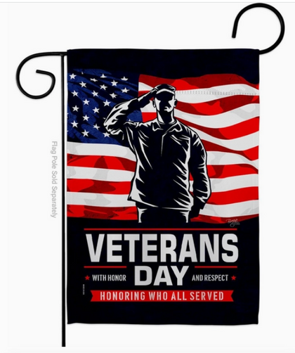 Honor Our Veterans Flag - double-sided - 13 x 18.5 in