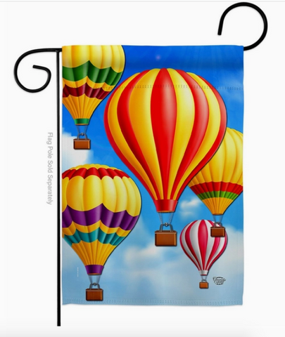 Hot Air Balloon Flag - double-sided - 13 x 18.5 in