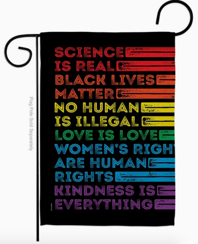 Human Rights Pride Flag - double-sided - 13 x 18.5 in