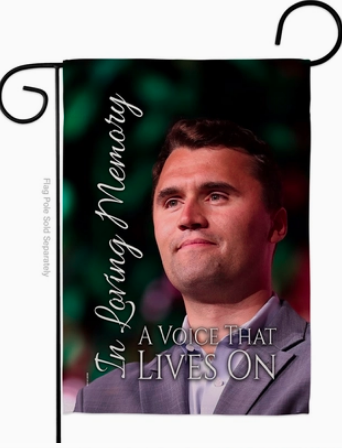 In Loving Memory Charlie Kirk Flag - double-sided - 13 x 18.5 in