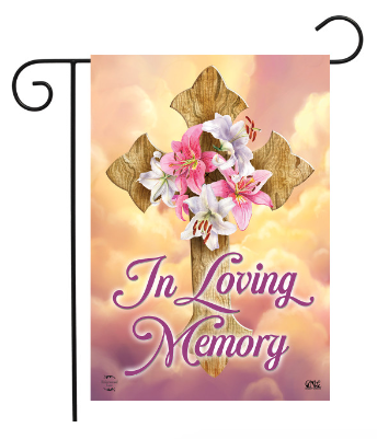 In Loving Memory Cross (Bereavement) Flag - 12.5 x 18 in